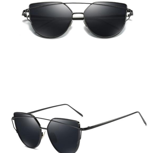 COMING: Cat Eye Black  Sunglasses - Picture 2 of 6